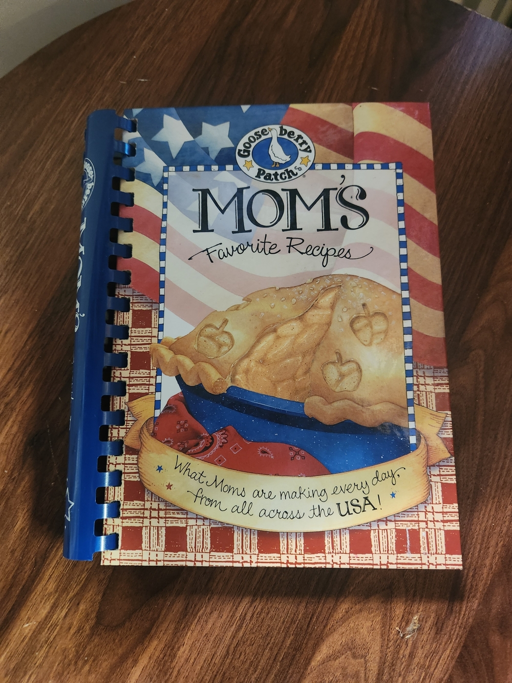 GOOSEBERRY PATCH Mom's Favorite Recipes Cookbook - Blue/Red